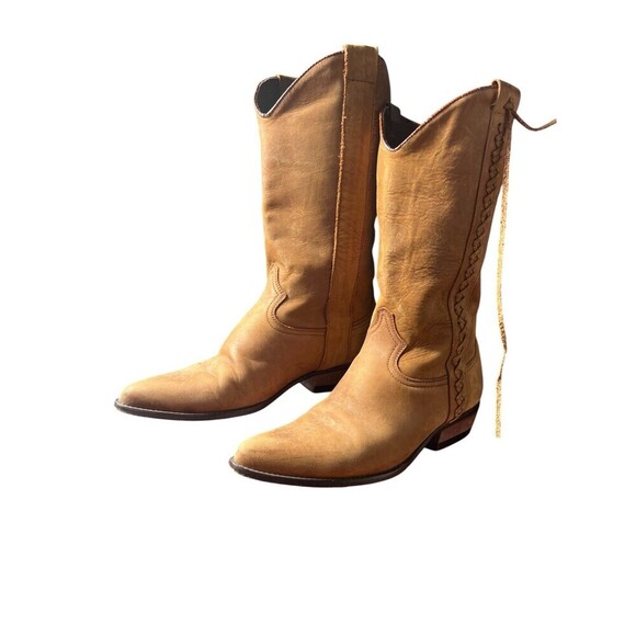 Guess by Georges Marciano Womens Mid Calf Suede Boots Brown Size 7.5 Y2K Western - Picture 1 of 10